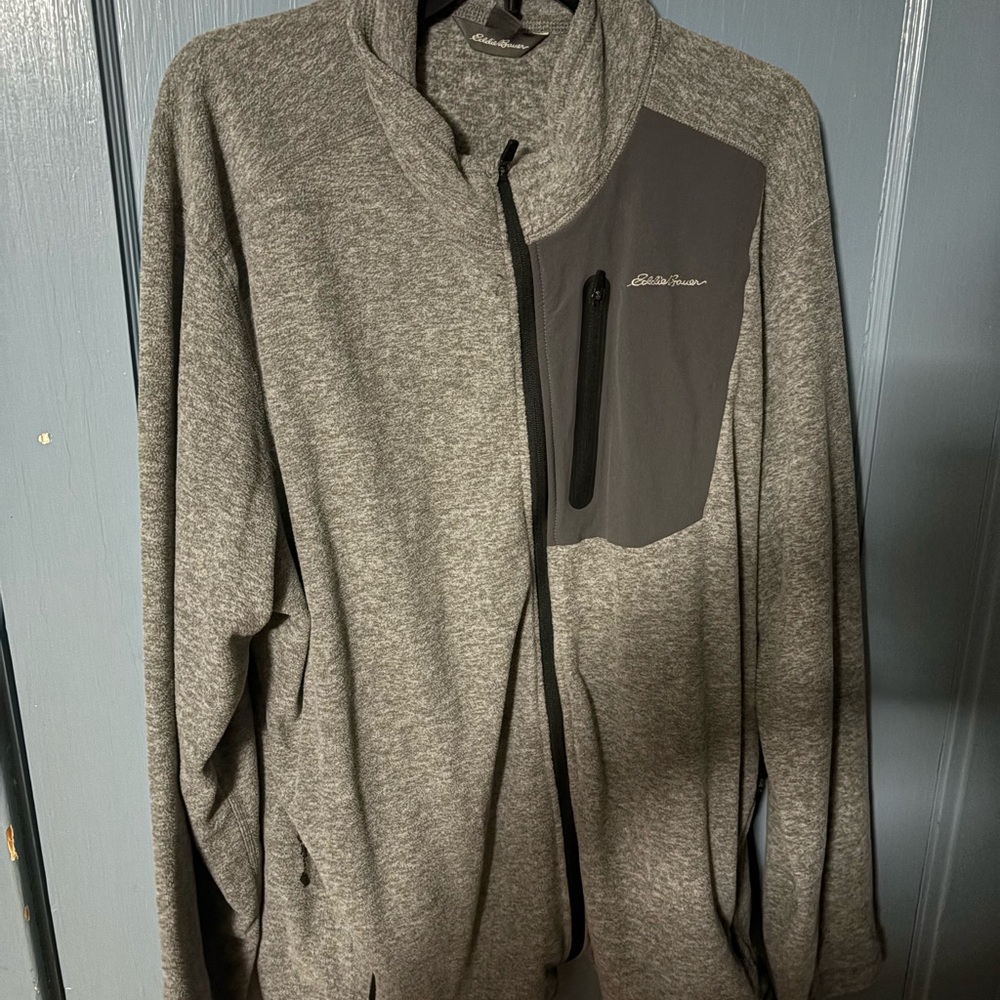 Eddie Bauer Heather Gray Fleece Jacket